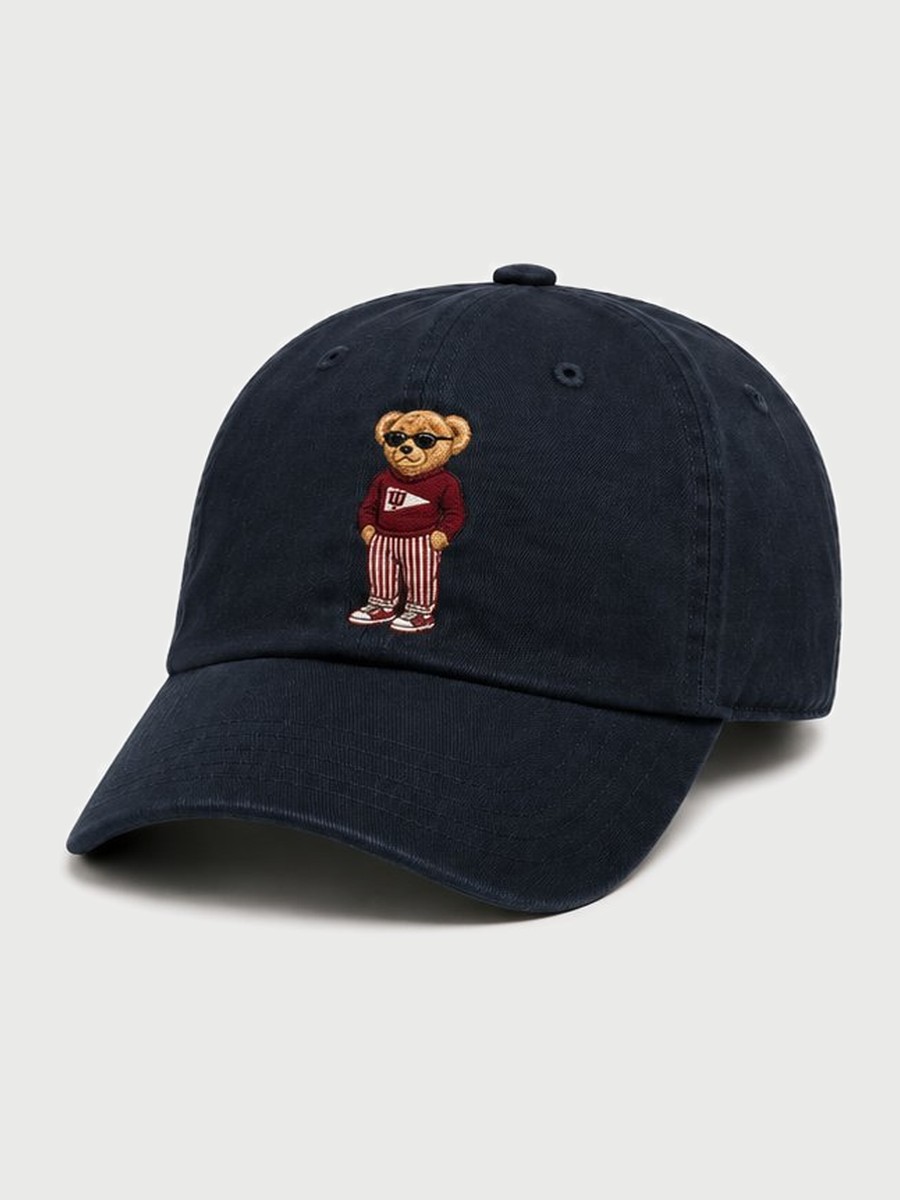 Navy cap with the IU prep bear embroidered on the front.