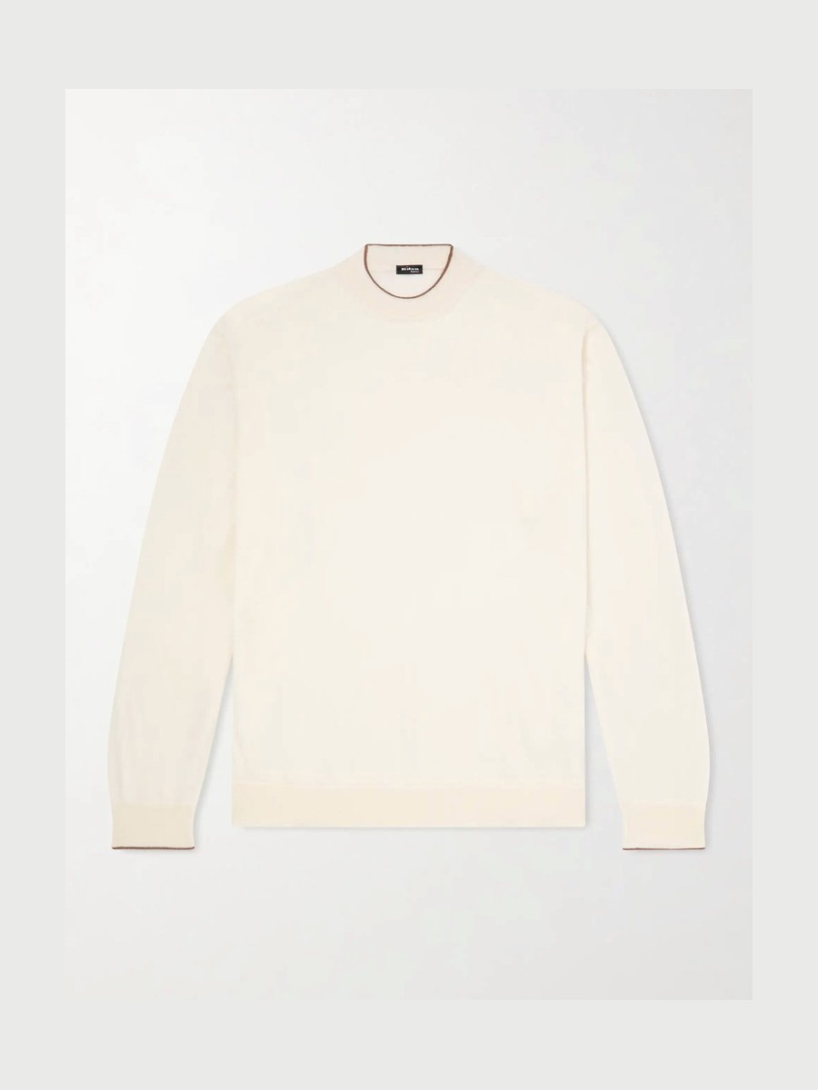 Tipped Mock-Neck Sweater