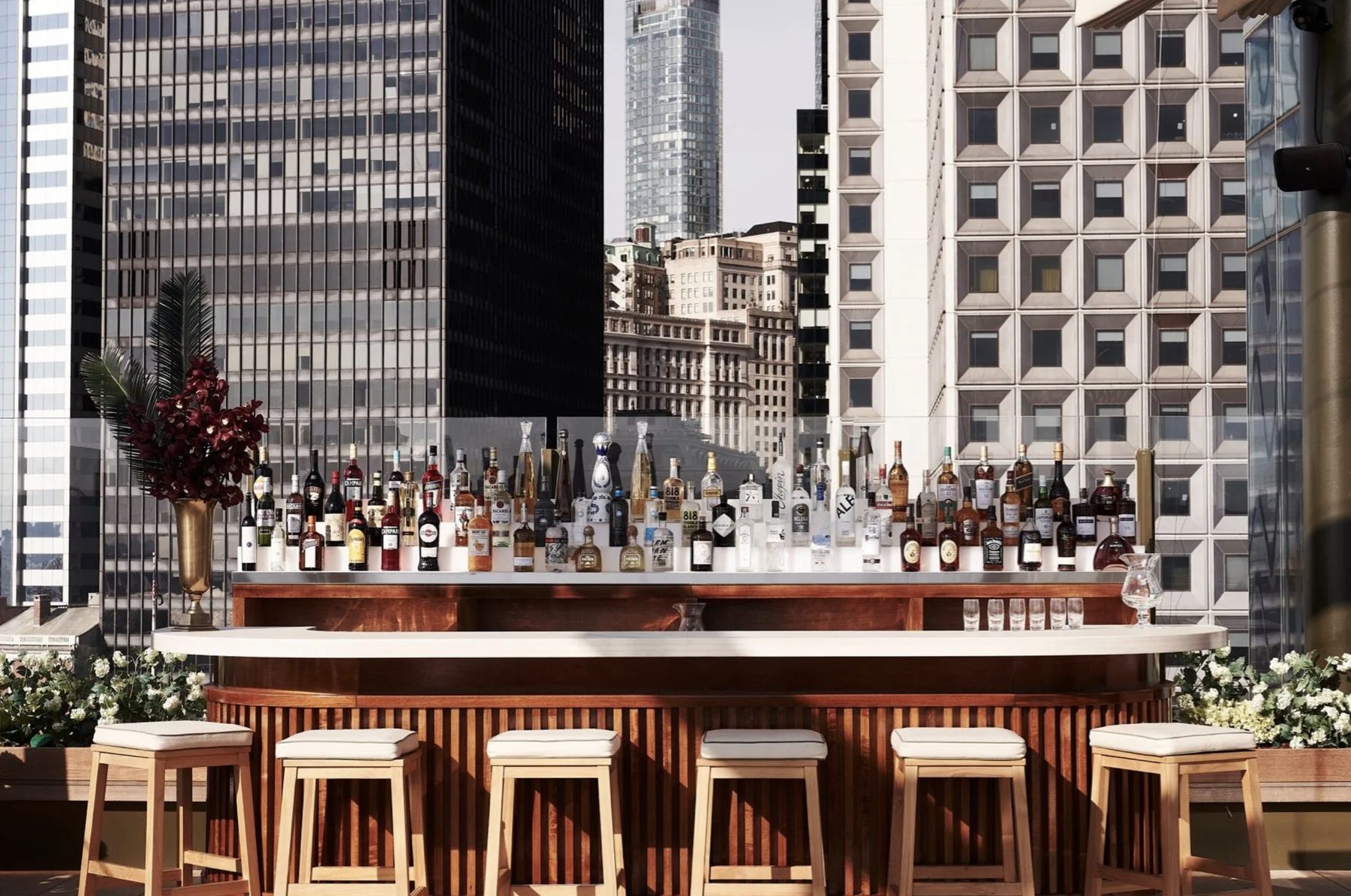 The rooftop bar on gameday